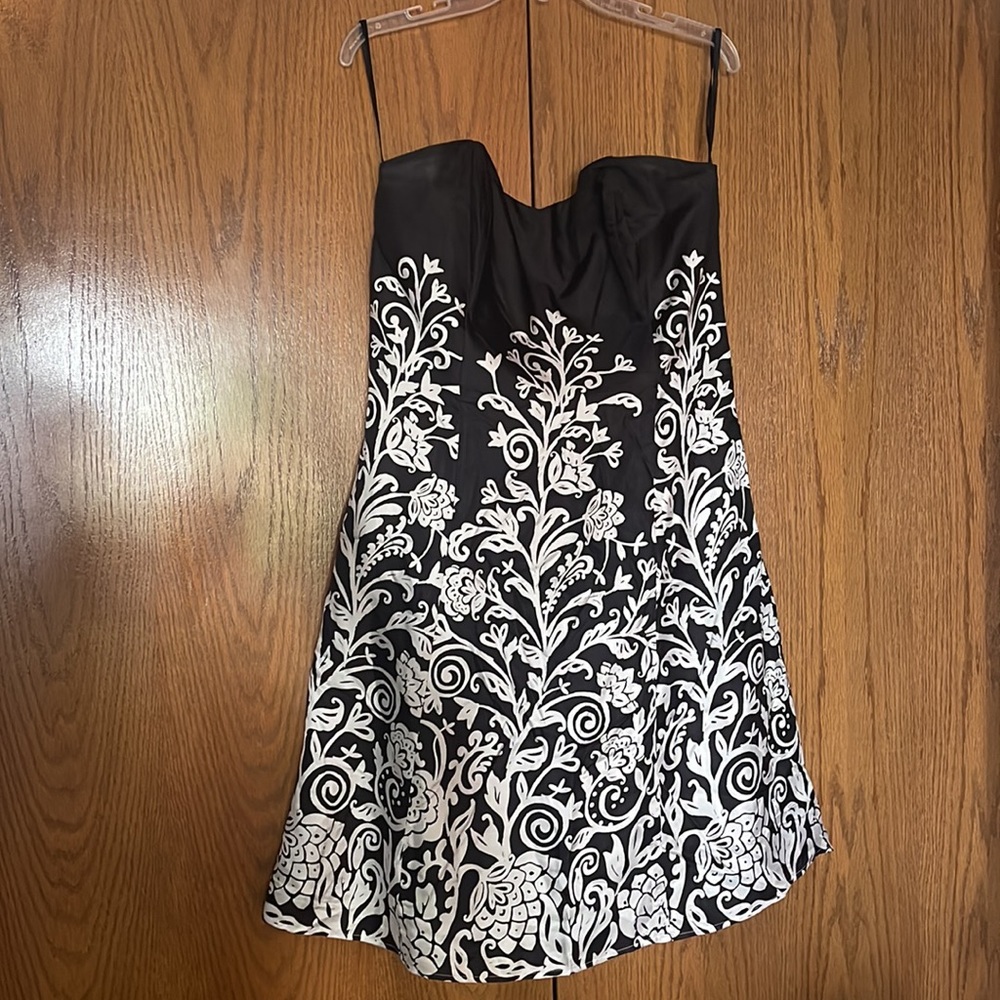 Black and White strapless dress
